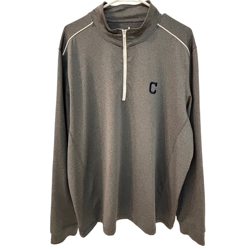 Johnnie-O Mens XL Gray Heather Quarter Zip Performance Pullover C Logo